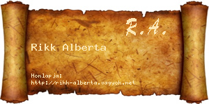Rikk Alberta névjegykártya